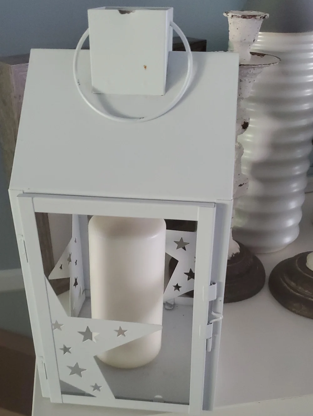 White Star Cutout Lantern Candle Holder - Home Accents Includes Candle M